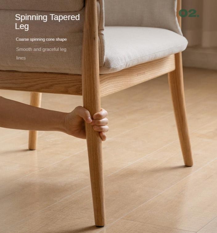 Oak Solid Wood Book Chair Simple Study Soft Back