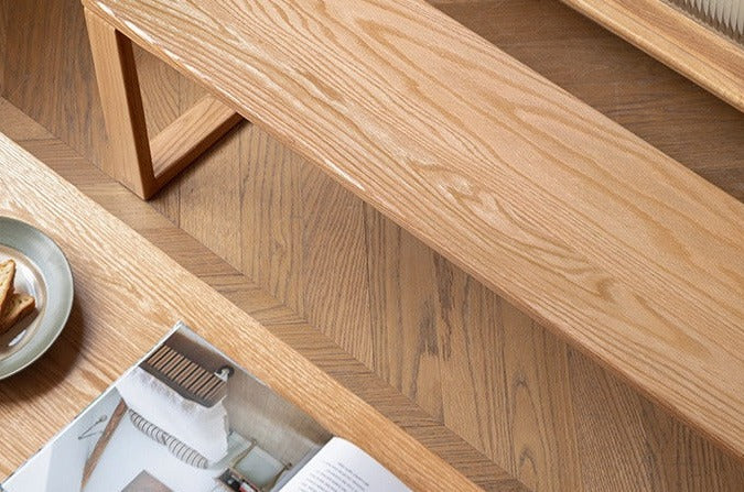 Ash, Oak, Cherry, Beech Solid Wood Long Bed end Bench