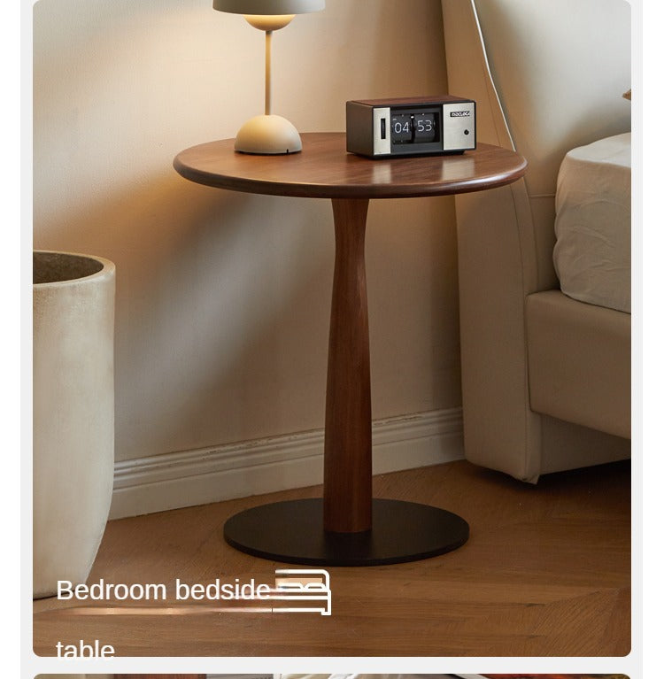 Black Walnut, Oak, Beech Solid Wood Round Side Table