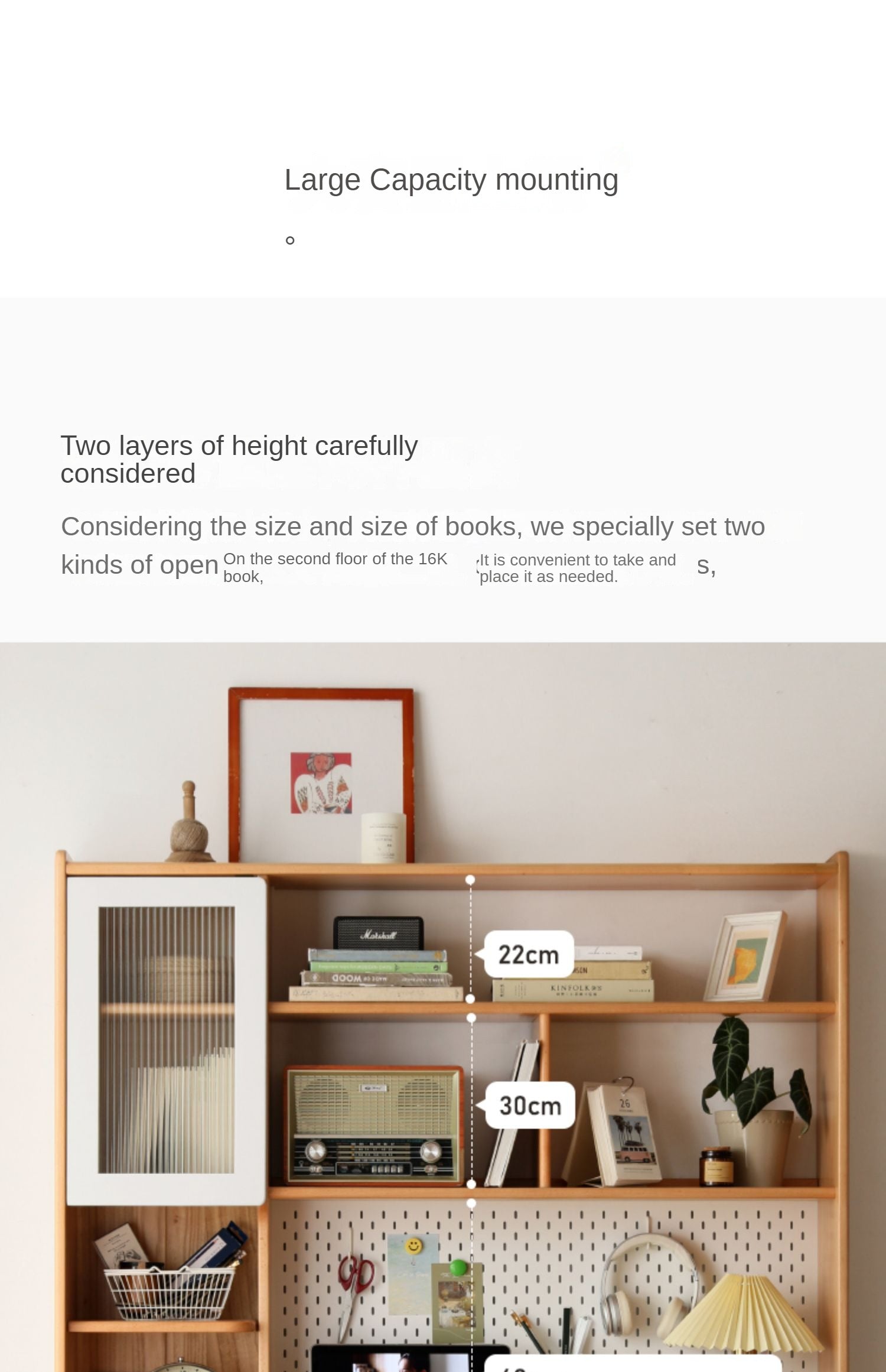 Beech Solid Wood Desk Bookshelf Integrated Study