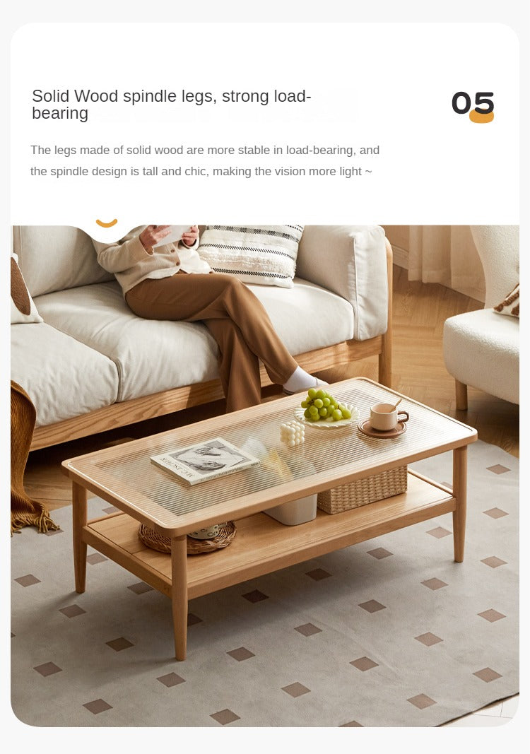 European Beech Solid Wood Nordic Coffee Table