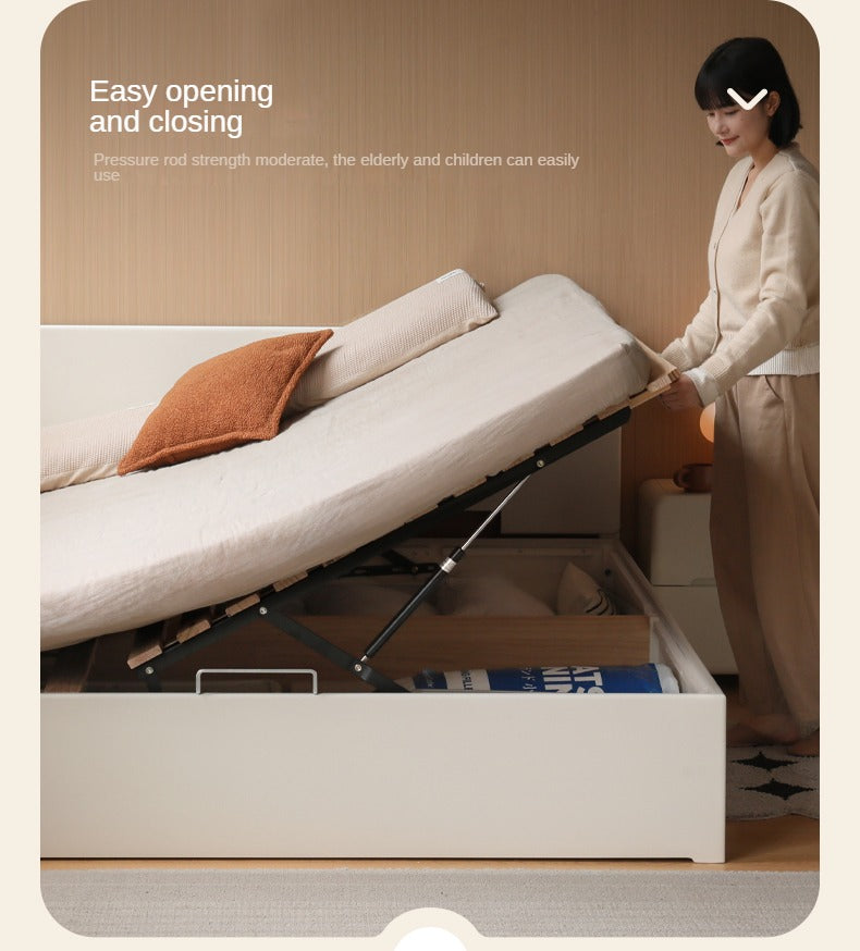 Rubber Wood Solid Wood White Open Box Bed