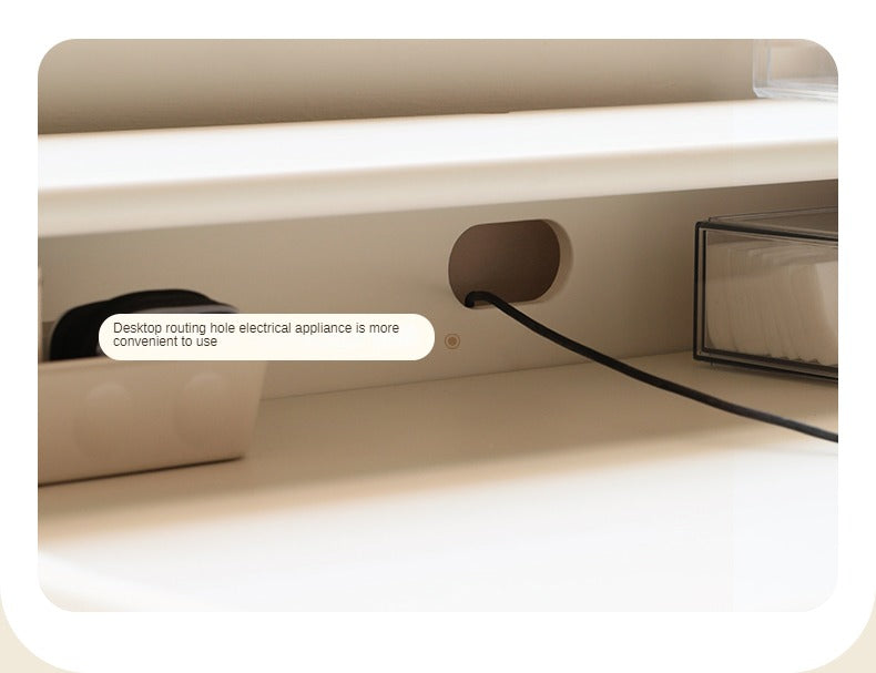 Solid RubberWood Cream Style Vanity Table.