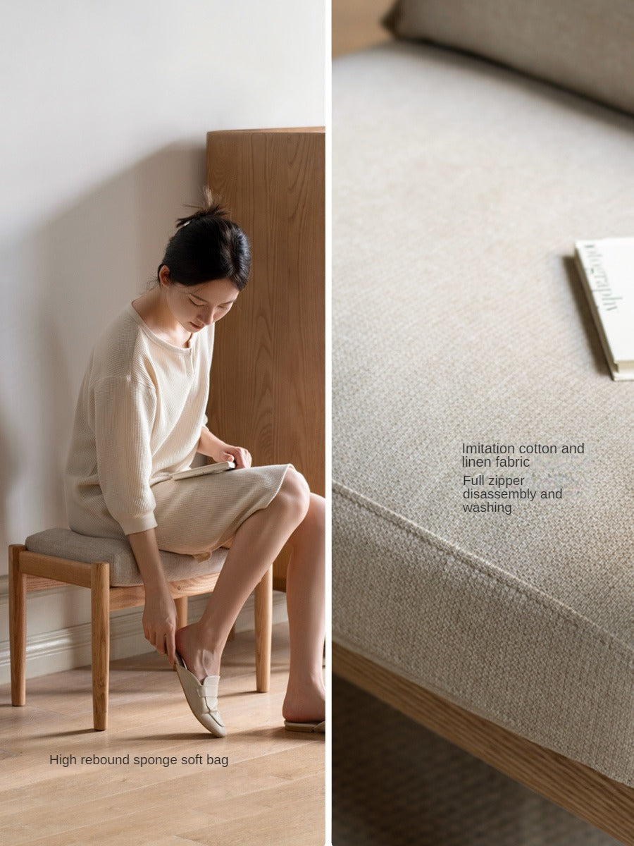 Oak Solid Wood Fabric or Leather Armchair