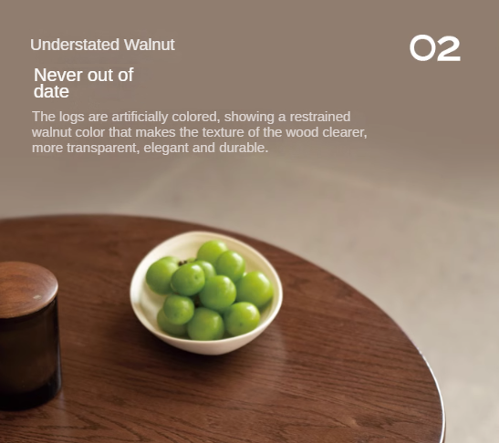 Rubberwood, Oak Solid Wood Walnut Color Side Table