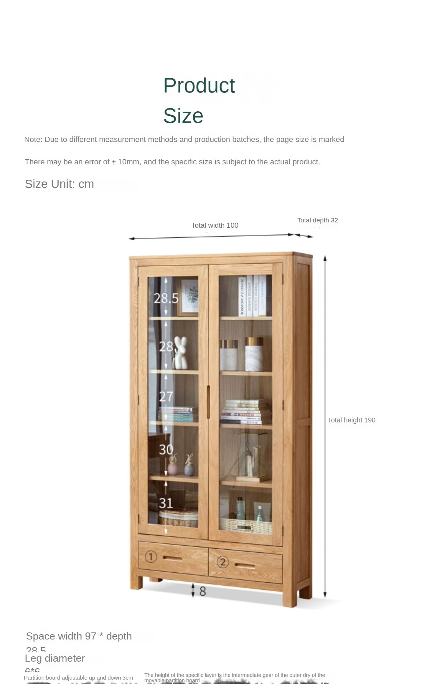 Oak, Rubber Solid Wood Bookcase Pure