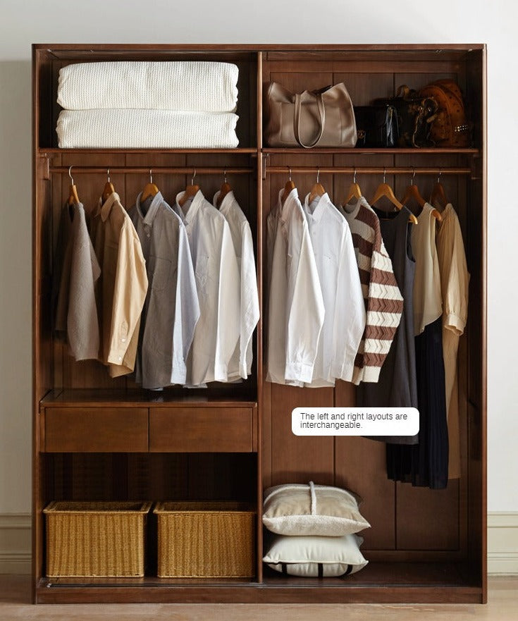Black Walnut, Sandalwood Sliding Door Wardrobe.