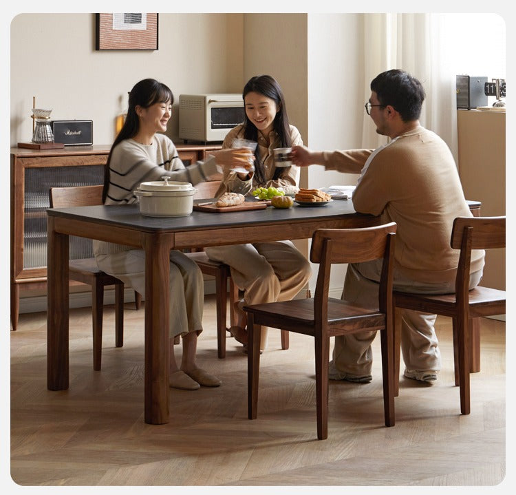Black Walnut, Sandalwood Solid Wood Rock Slab Dining Table