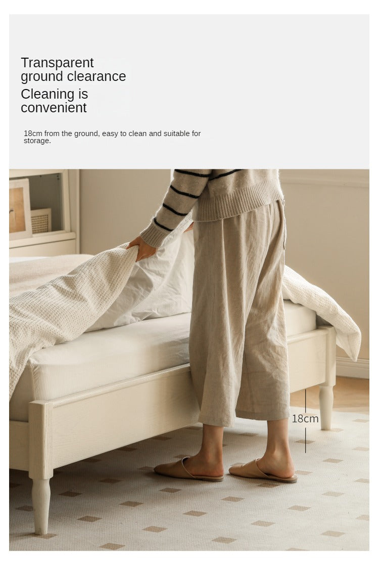 Oak Solid Wood Technology Fabric Soft Bed