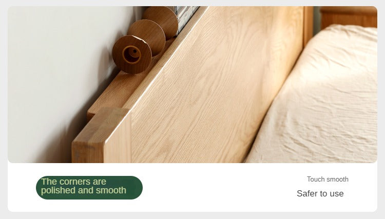 Oak, Rubberwood Solid Wood Bed - SPECIAL PRICE