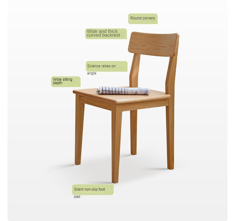Solid Rubberwood, Ash, Oak, Black Walnut Solid Wood Dining chair Set of 4