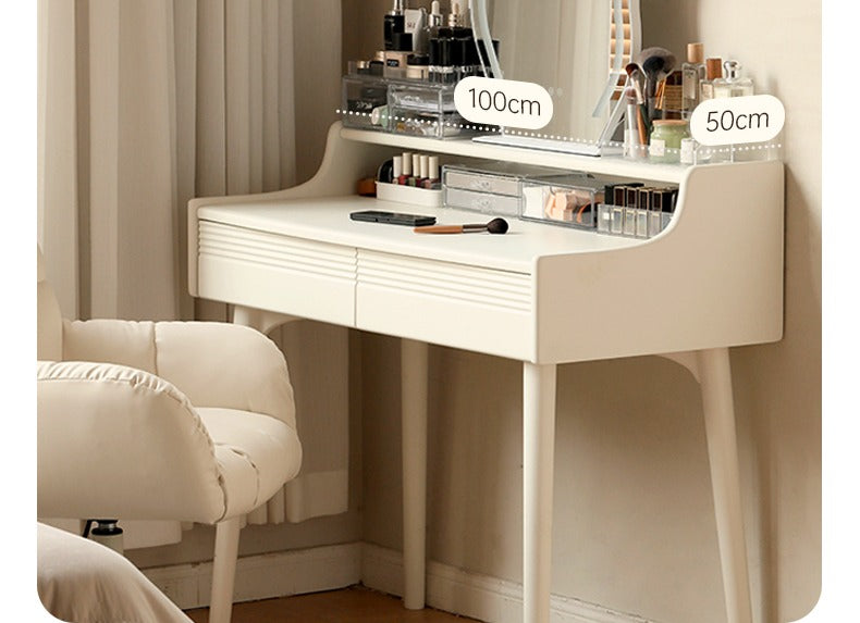 Poplar Solid Wood Dressing Table,computer desk Cream Style