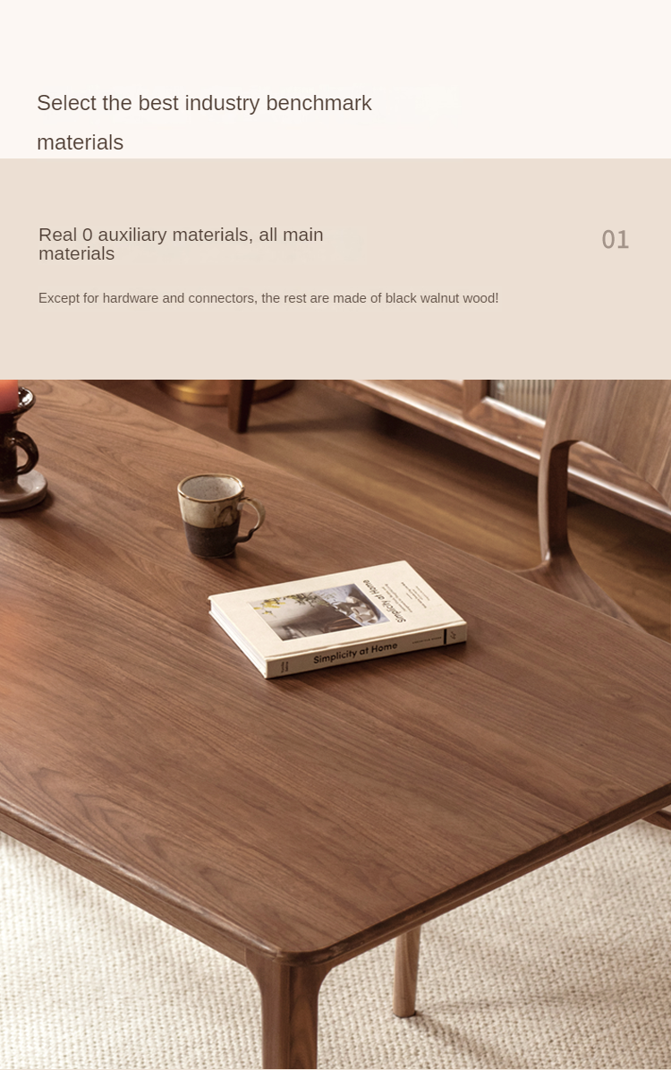 Black Walnut, Ash Solid Wood North American Dining Table