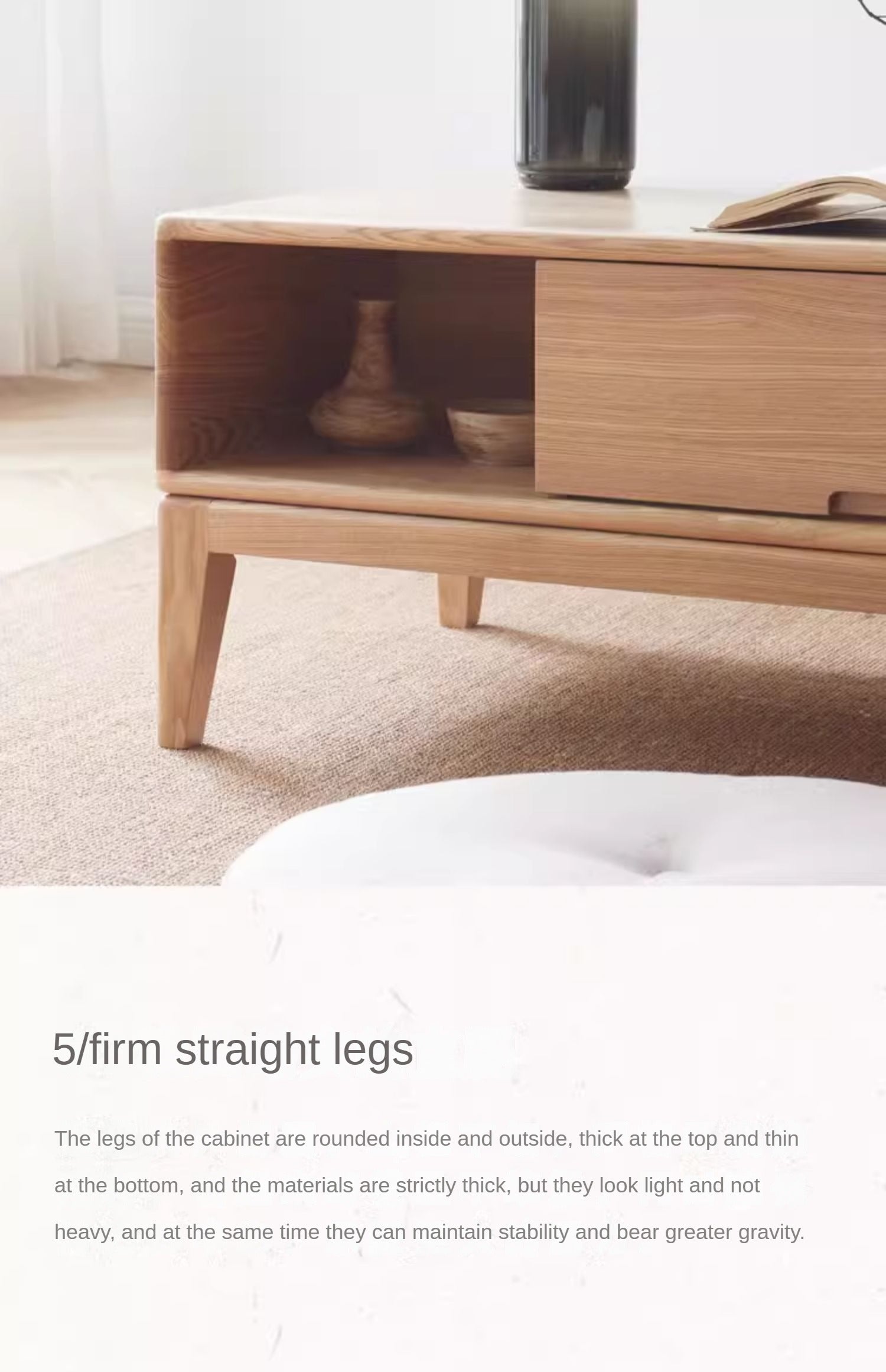 Ash Solid Wood New Style Modern Nordic Coffee Table