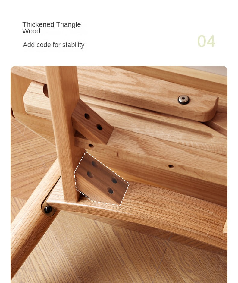 Oak Solid Wood Folding Rock Board Expandable Dining Table