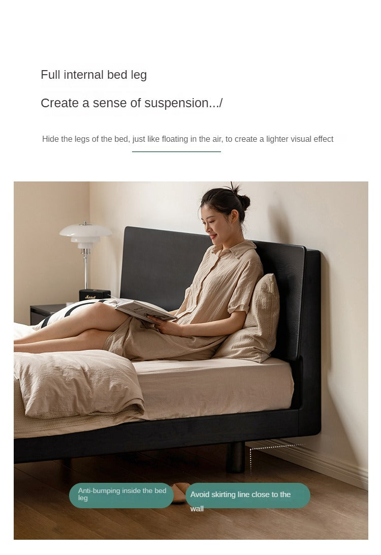 Oak Solid Wood Luminous Suspended Bed