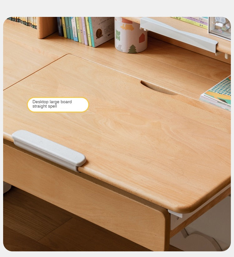 Beech Solid Wood Kids Raised and Lowered Study Table