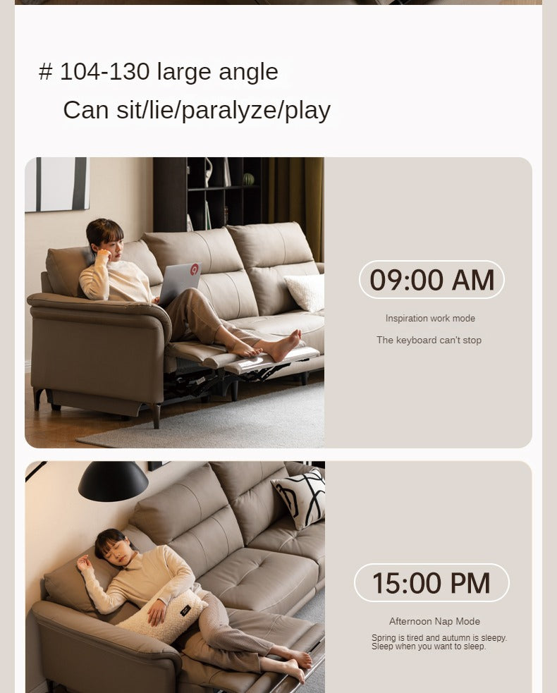 First Layer Leather Multifunctional Electric Telescopic Sofa.