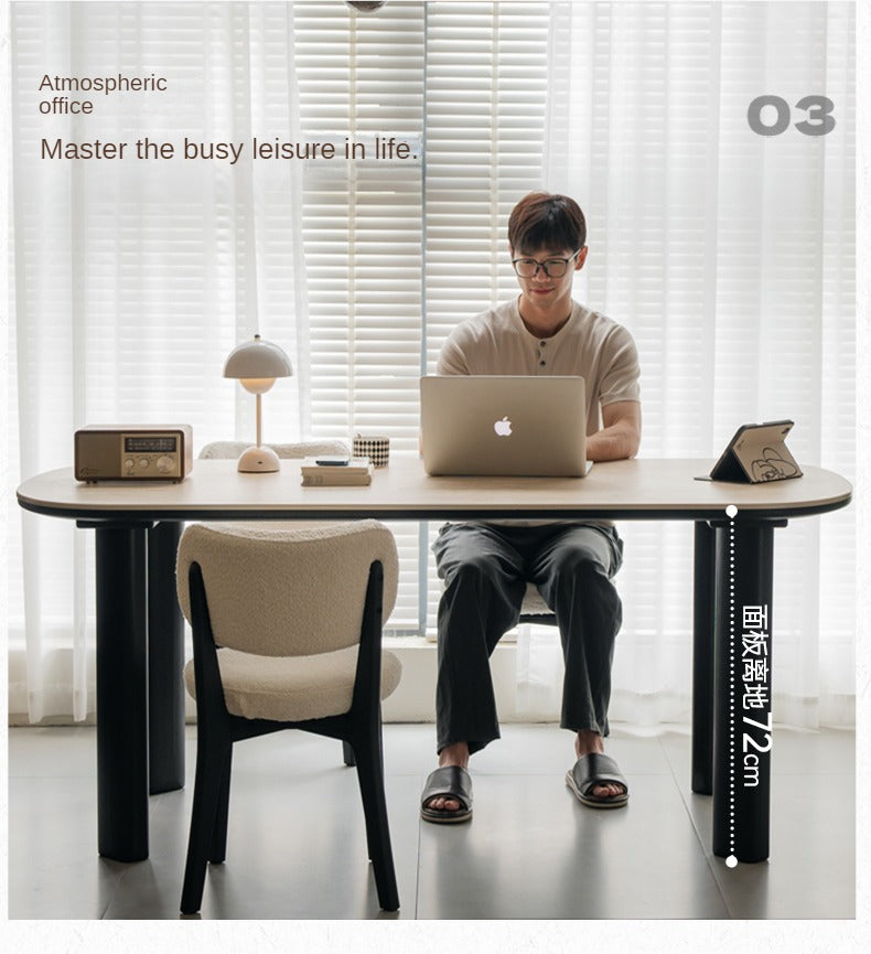 Solid Rubberwood travertine slate Dining Table