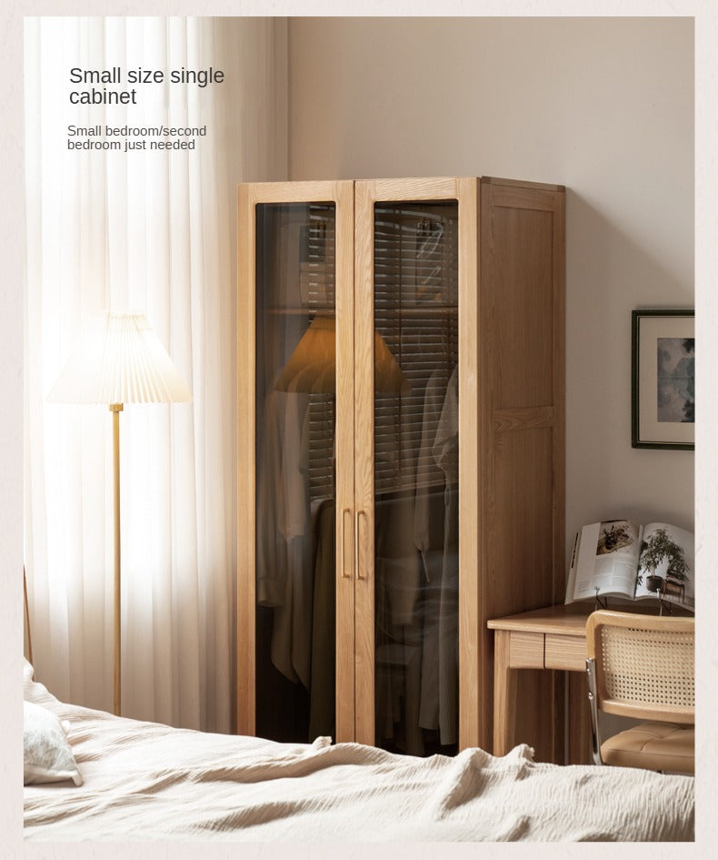 Oak Solid Wood Modern Wardrobe Free Combination.