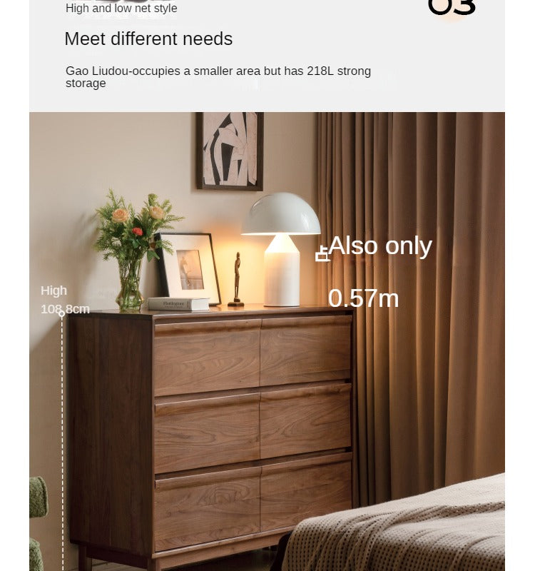 Black Walnut, Sandalwood Solid Wood Dresser