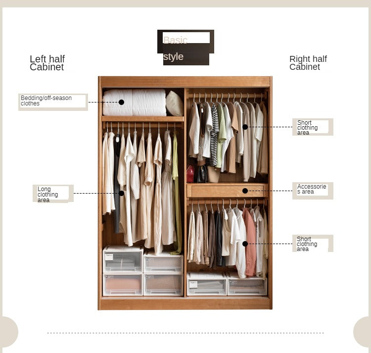Cherry Wood Retro Wardrobe Sliding Door.