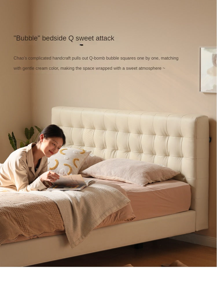 Suspended Organic Leather Bed, Genuine Leather Bed