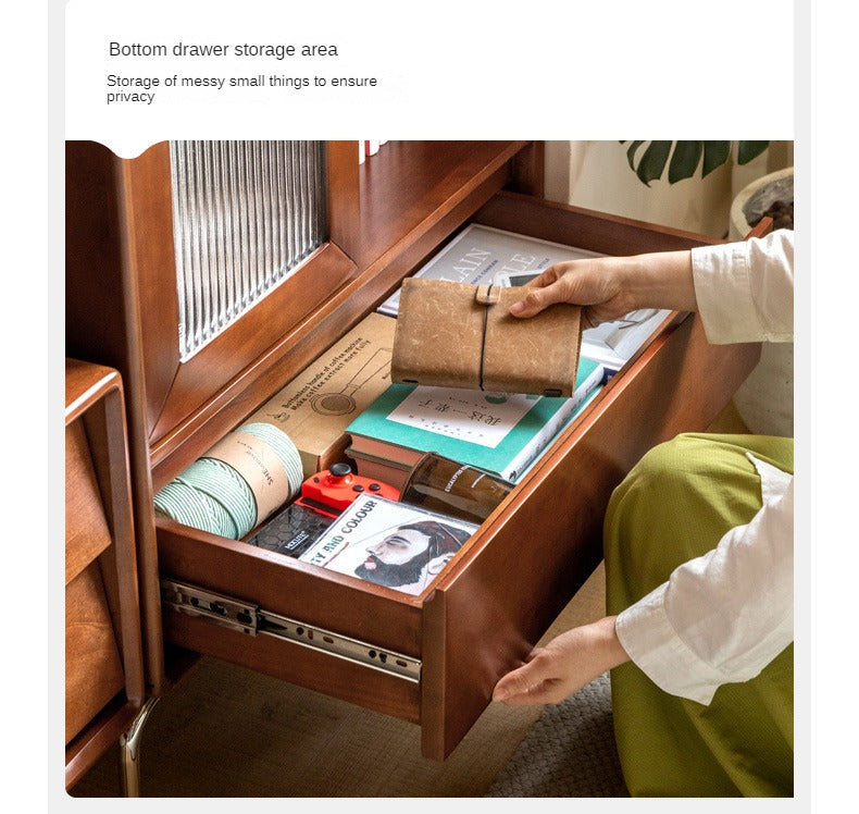 Black Walnut, Poplar Solid Wood Side Cabinet