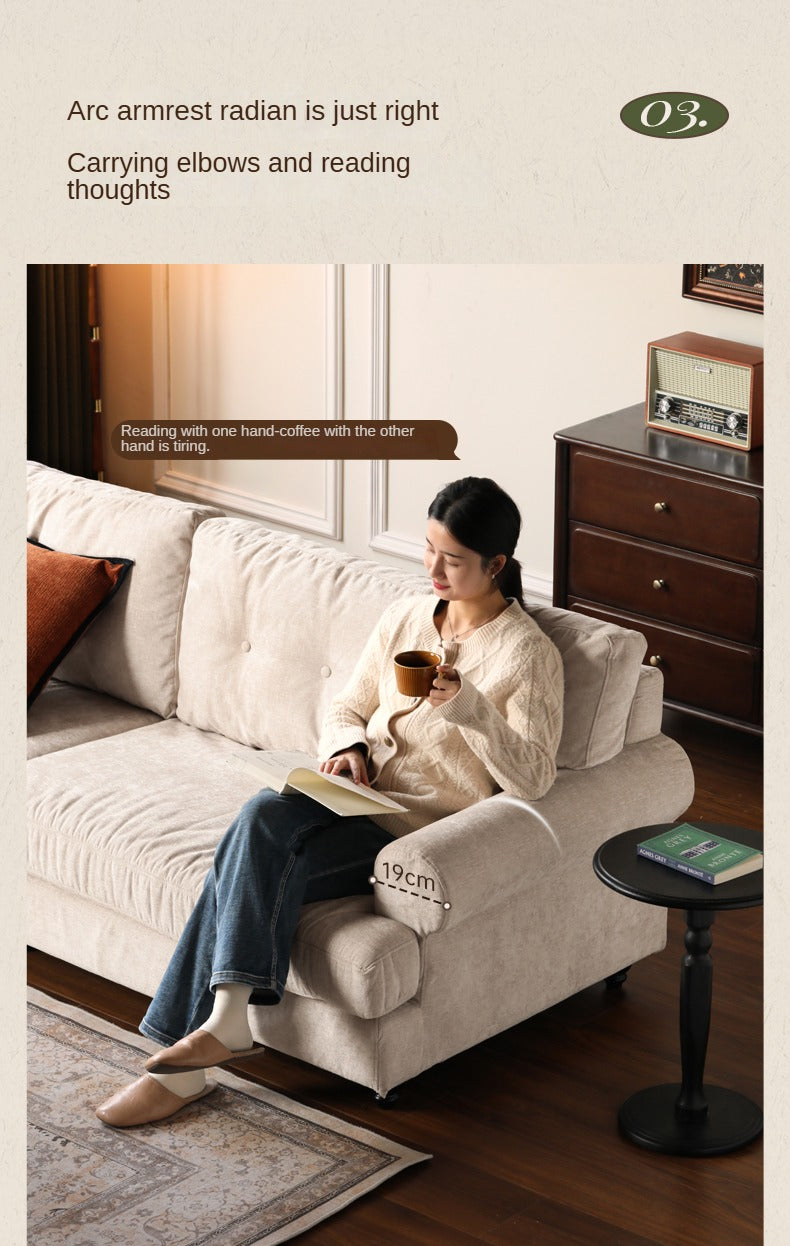 Fabric Three Seater Sofa High Back American Style.