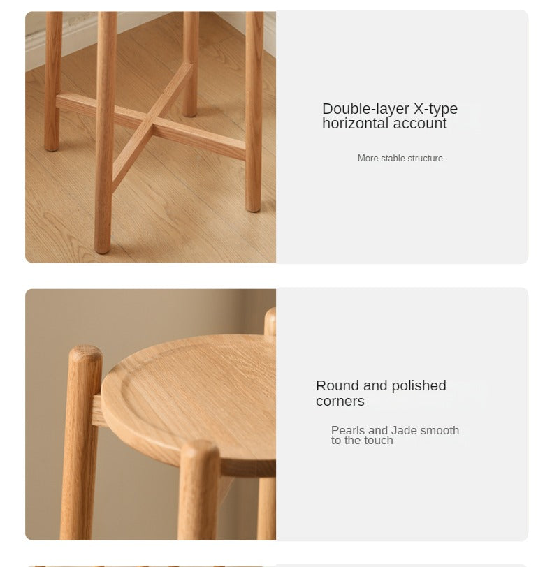 Oak Solid Wood Flower Rack Storage Rack