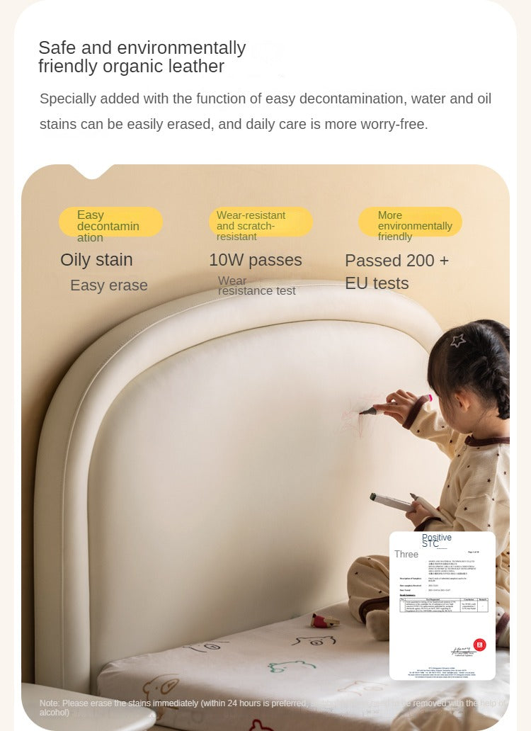 Cream style Organic Leather kid's Bed<