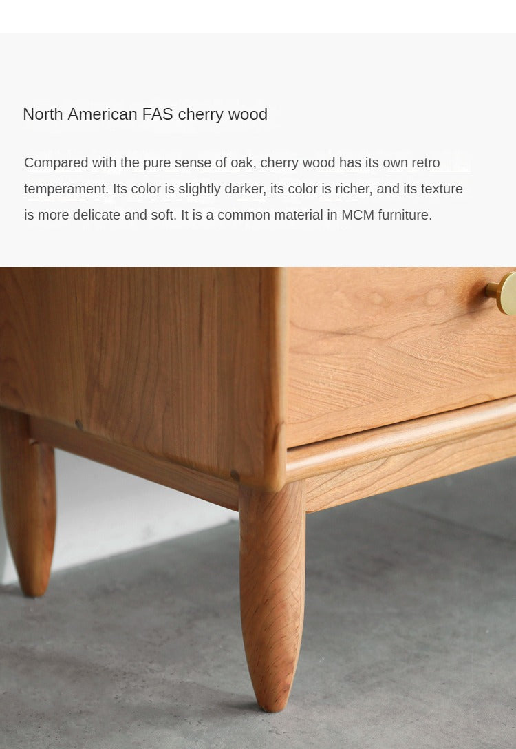 Cherry Solid Wood Bookcase Nordic Modern Cabinet Office Bookshelf