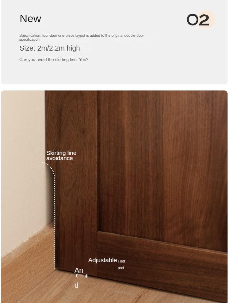 Black Walnut Solid Wood Large Wardrobe.