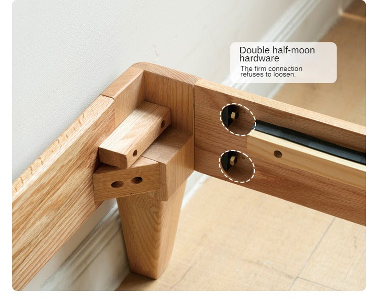 Oak, Ash Solid Wood Platform Bed, Headboard-Free Bed Modern Minimalist