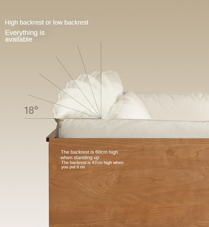 Cherry Solid Wood Black Label Leather Down Sofa.