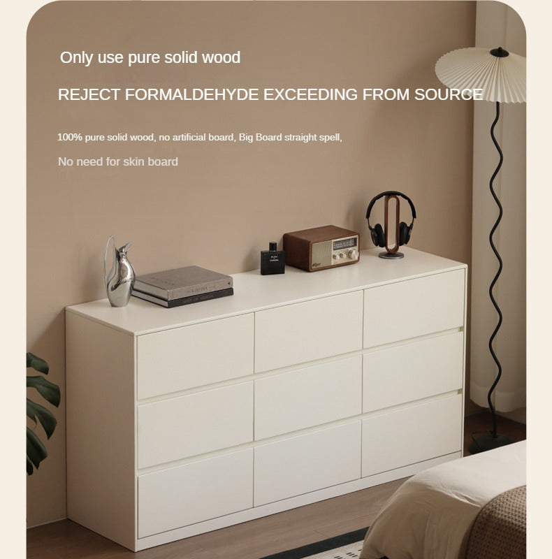 Solid Rubberwood Cream Style Chest of Drawers