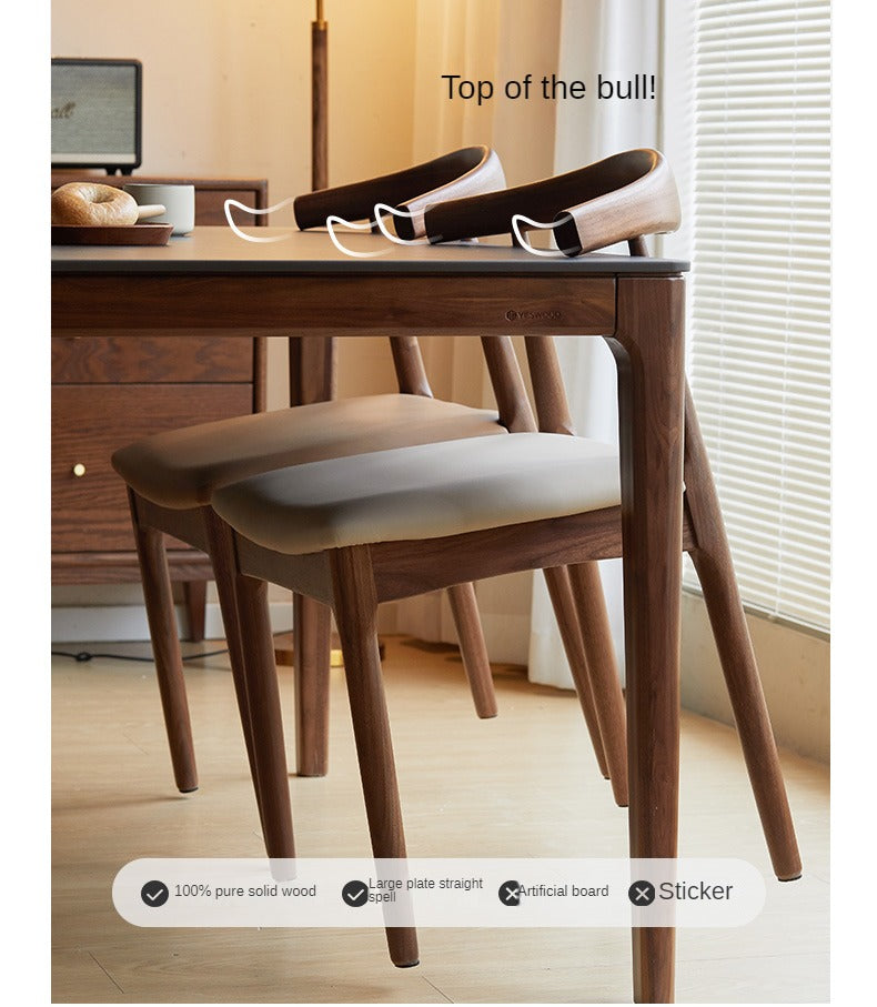 Black Walnut, Oak Solid Wood Nordic Dining Chair