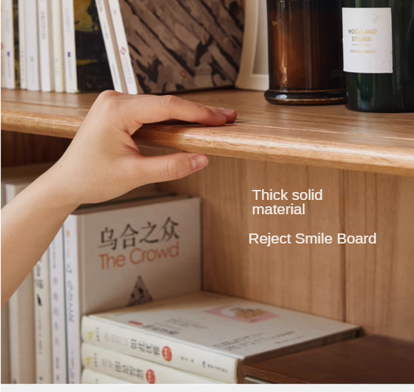 Oak Solid Wood Modern Open Grid Bookcase
