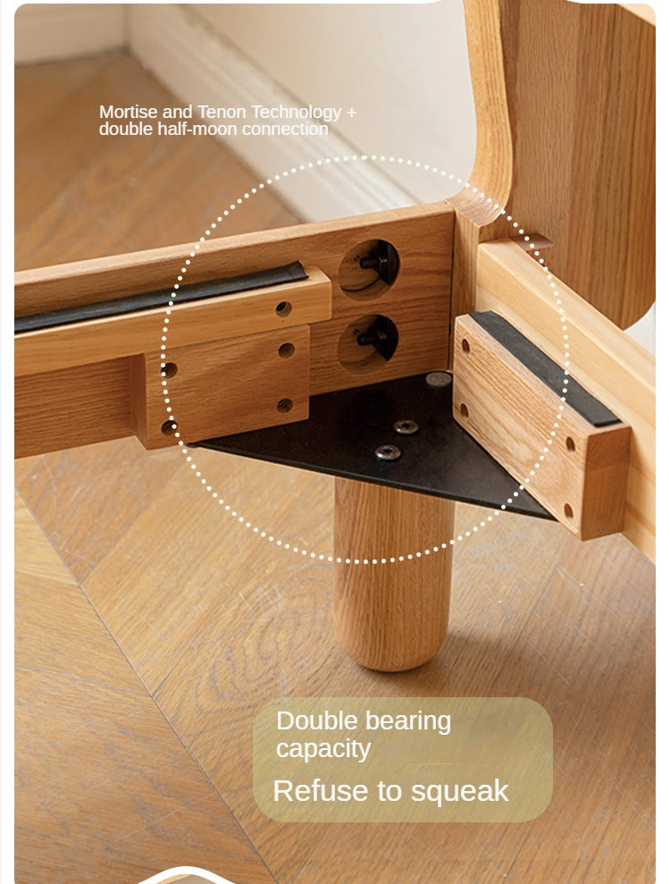 Oak solid wood bed modern simple