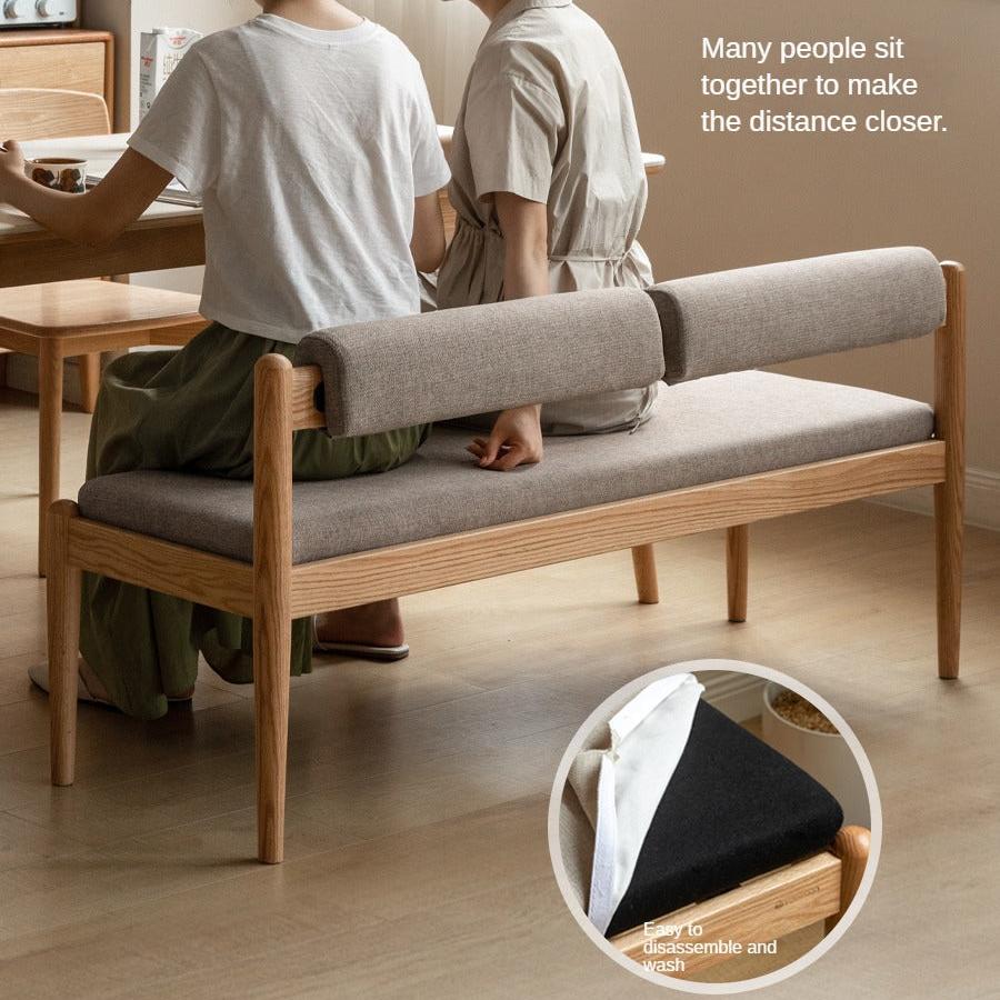 Black Walnut, Oak Solid Wood Soft Bench