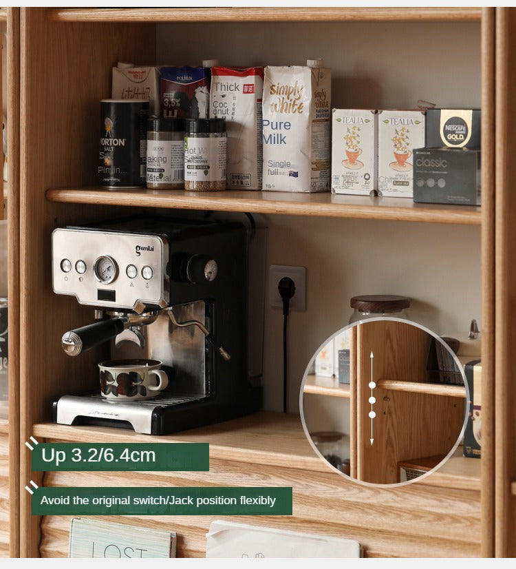 Oak, Beech Solid Wood Bookcase With Glass Door Floor-Standing Bookshelf Multi-Layer Storage Rack Free Combination Display Cabinet