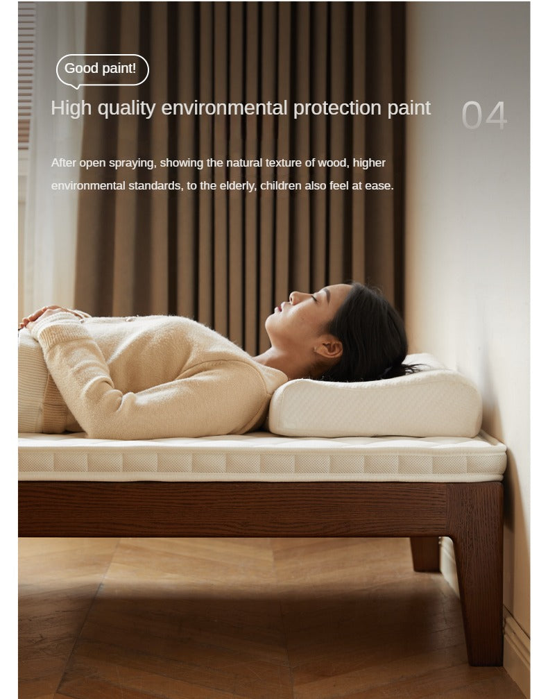 Oak, Beech, Solid Rubberwood Folding Single Retractable Sofa Bed.