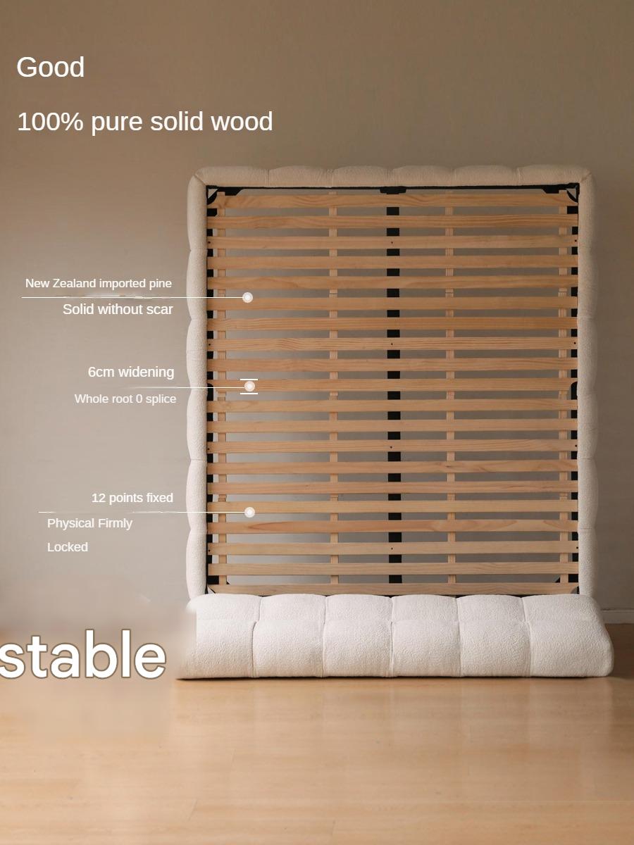 Fabric Soft Puff Bed Cream Style