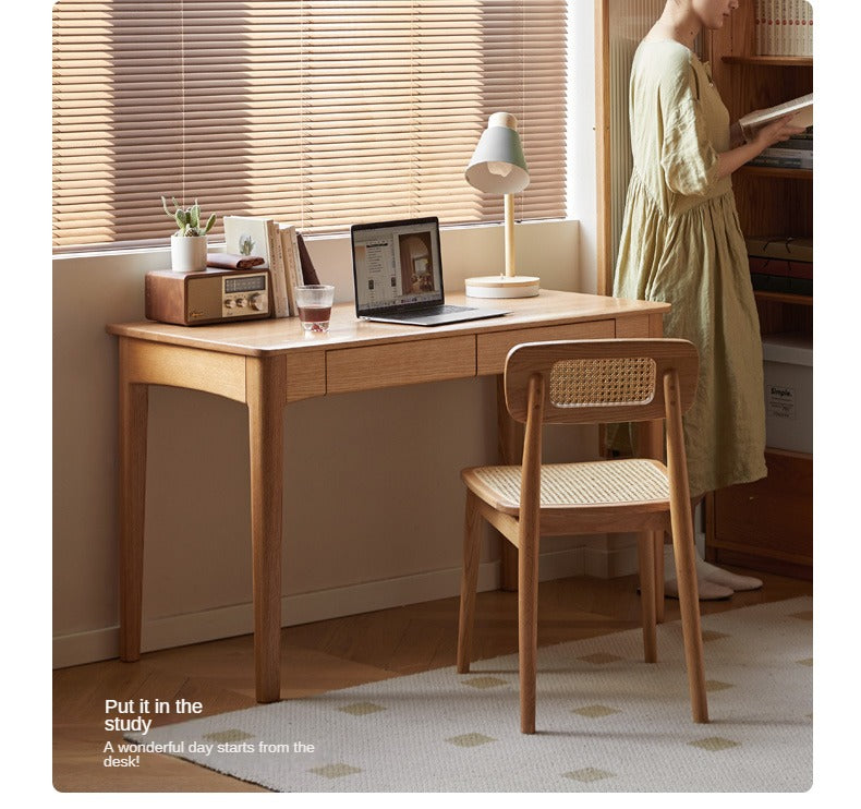Oak Solid Wood Desk With Drawer