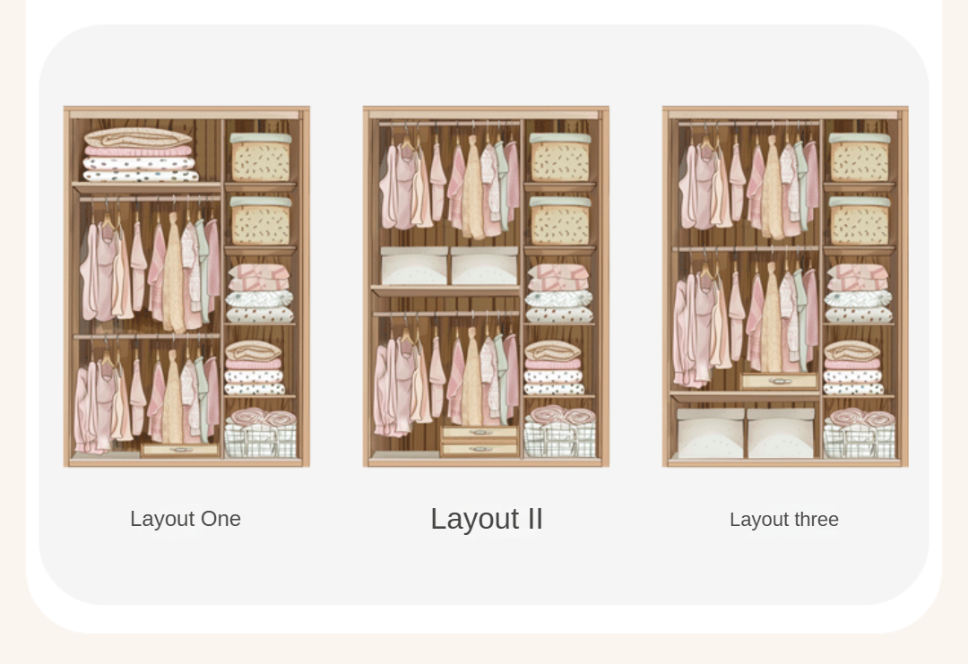 Oak Solid Wood Children's Wardrobe -