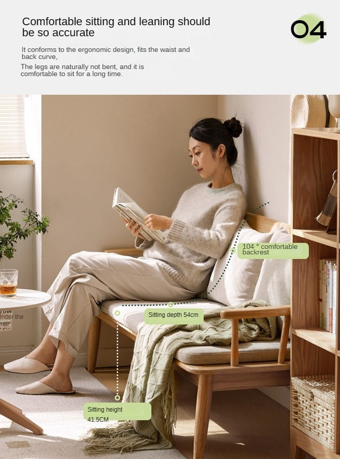 Oak Solid Wood Windsor Sofa Winter/Summer Dual Use.