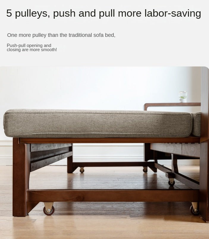 Oak, Beech Folding Multi-functional Storage Sofa Bed