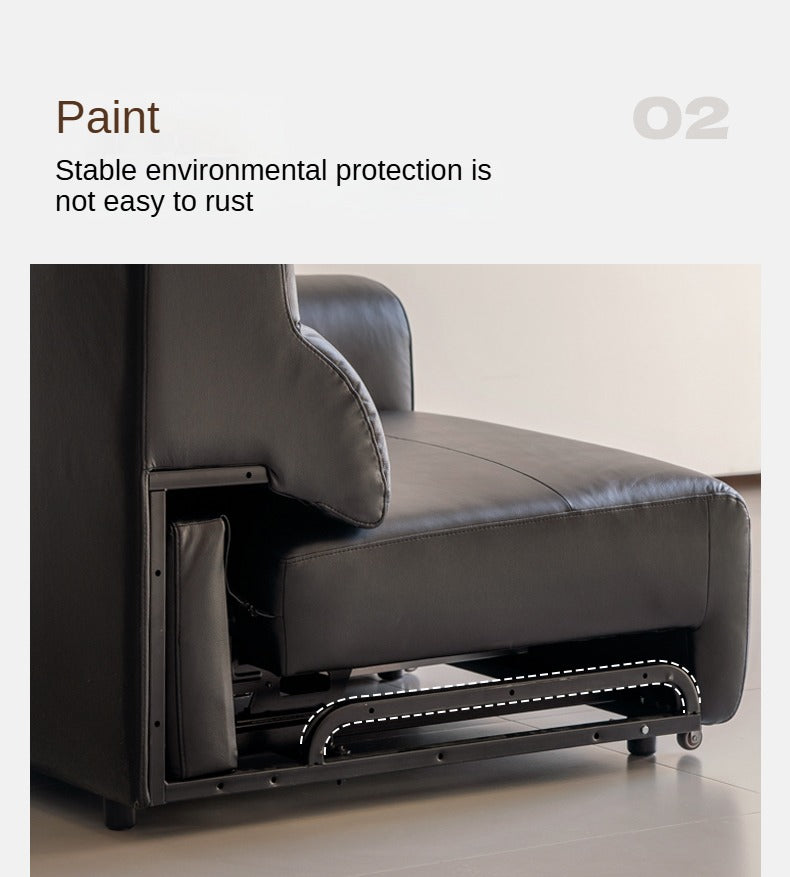 Genuine leather Sofa Bed Italian Light Luxury.