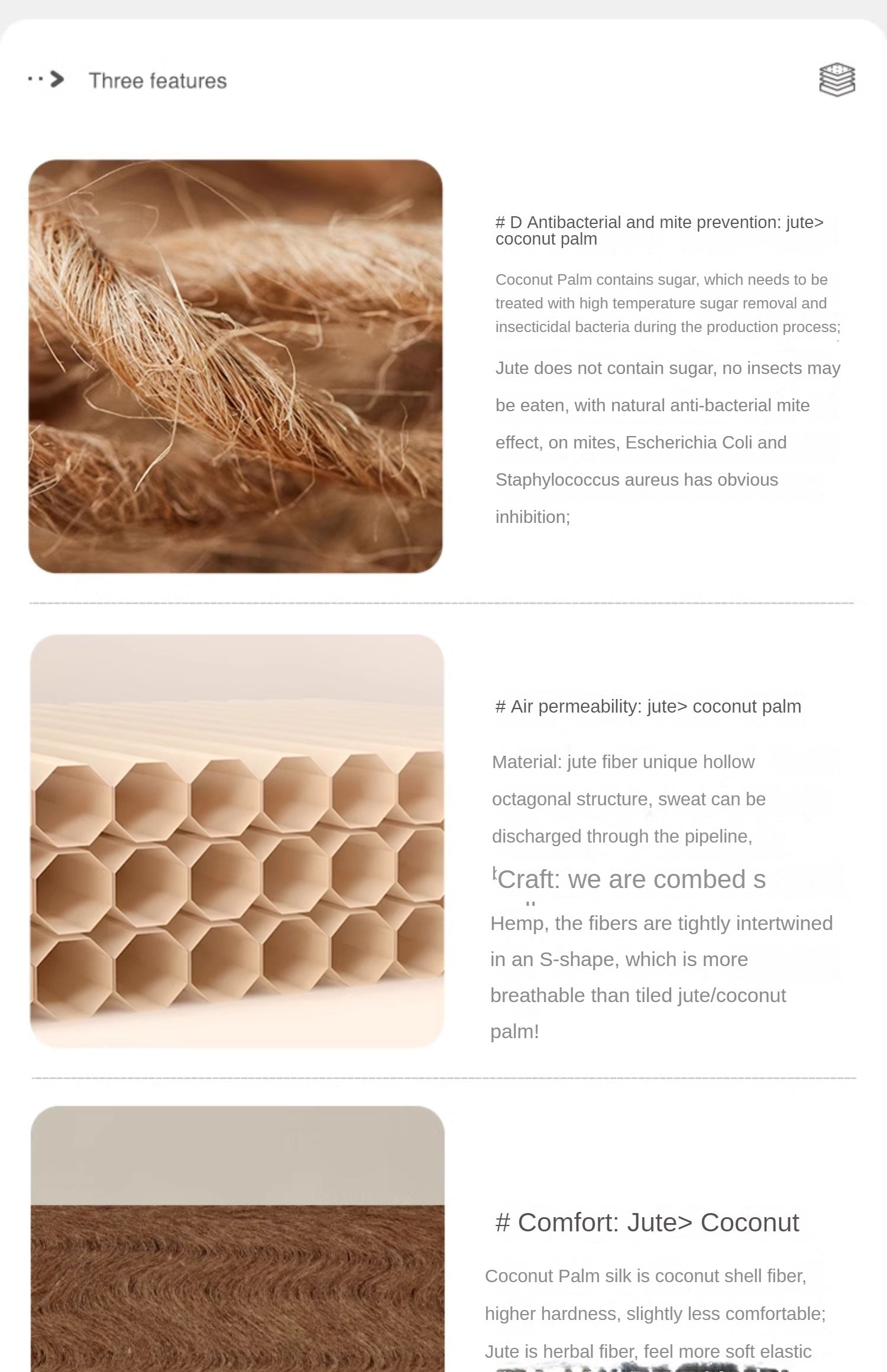 Natural jute Latex Mattress, No-Glue, Antibacterial, Anti-Mite, Hard Hemp Pad 12cm, 10cm, 8cm