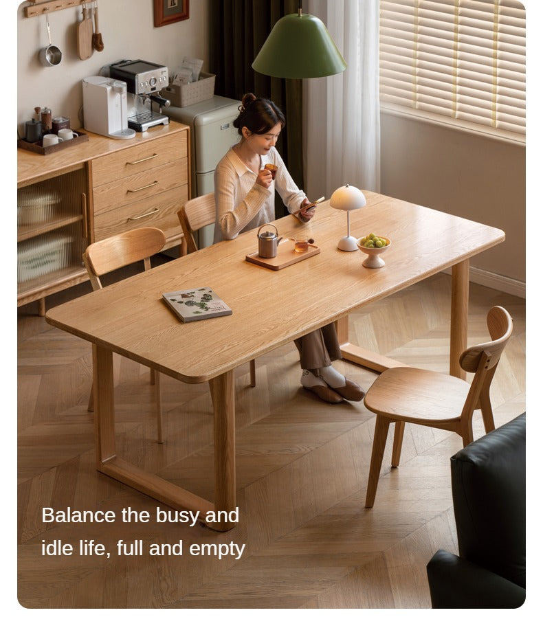 Oak Solid Wood Large Plate Dining Table